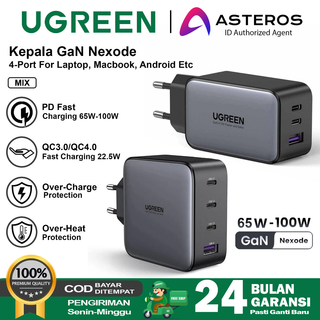 UGREEN GAN Charger Nexode Series PD Type C to Type C Fast Charging 65W 100W 140w