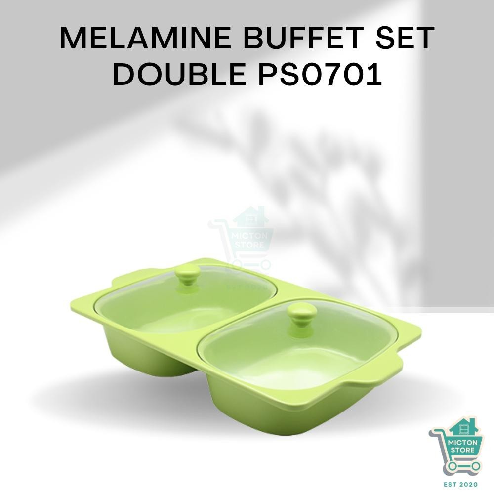 BEZTON Premium Melamine Buffet Set Double 18 Inch PS0601 Wadah Makanan Bertutup Plastik Transparan 1
