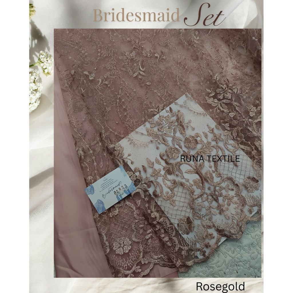 PROMO Kain Bridesmaid Paket / Paket Bridesmaid Dress (Brokat Tile + Satin Velvet ) / Kain Bridesmaid