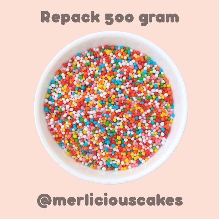 

500 Gram Repack Elmer Sugar Sprinkle Trimit Pelangi Gula Dekorasi Rainbow Sprinkles Halal