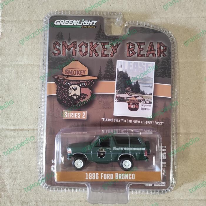 DIECAST GREENLIGHT SMOKEY BEAR SERIES 2 - 1996 FORD BRONCO MINIATUR