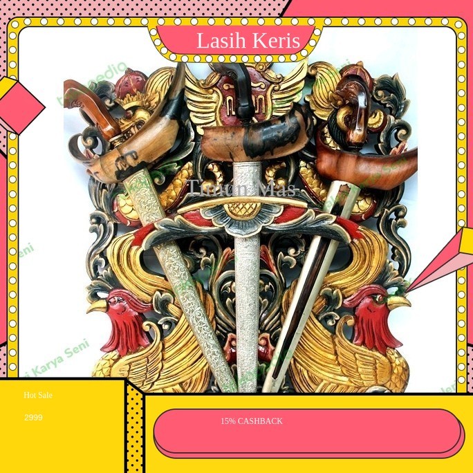 Blawong Keris Ukir Naga & Merak Logo Keraton Jogja Sungging antik KRS5