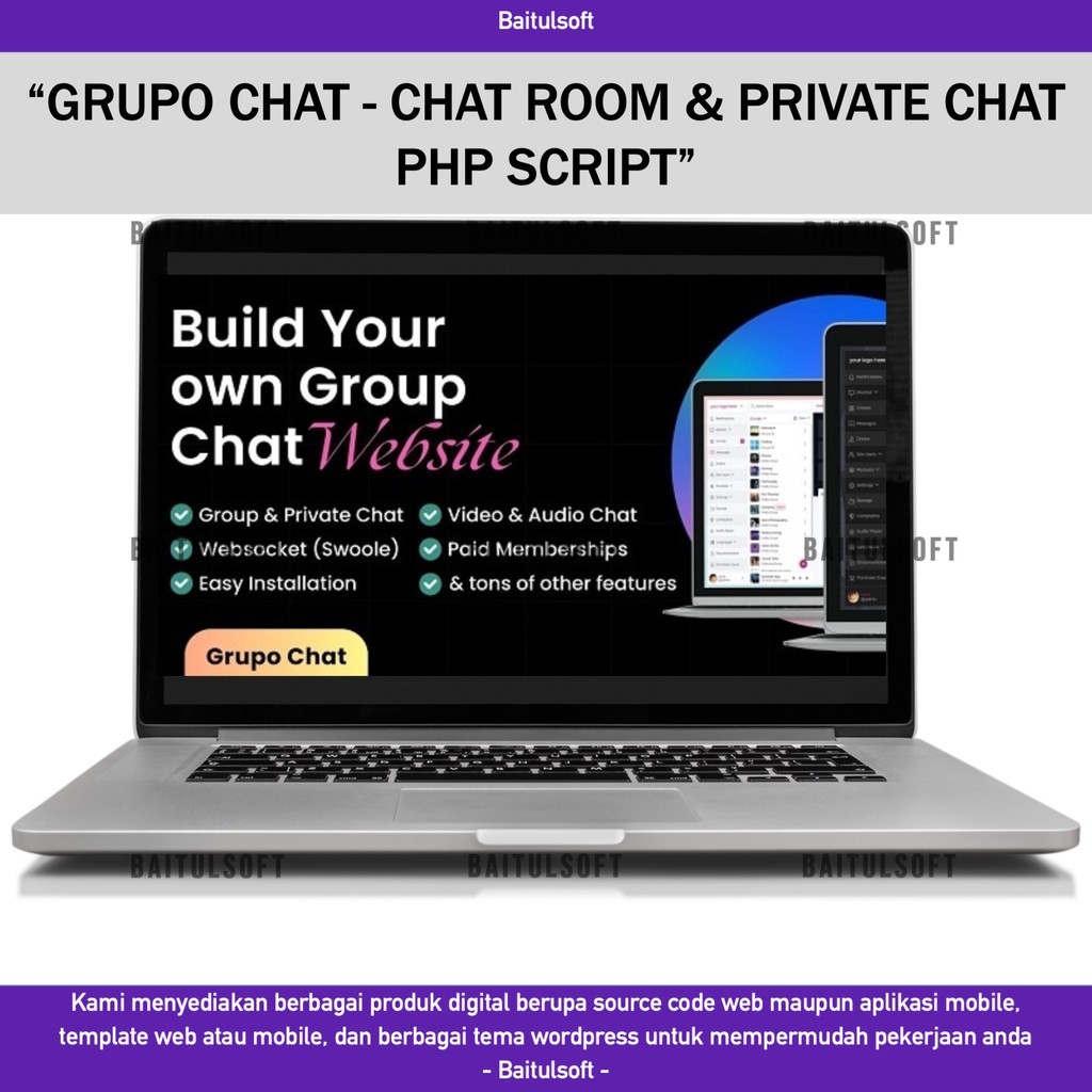 SOURCE CODE APLIKASI WEB GRUPO CHAT - CHAT ROOM & PRIVATE CHAT PHP SCRIPT D288 BLASTCODE