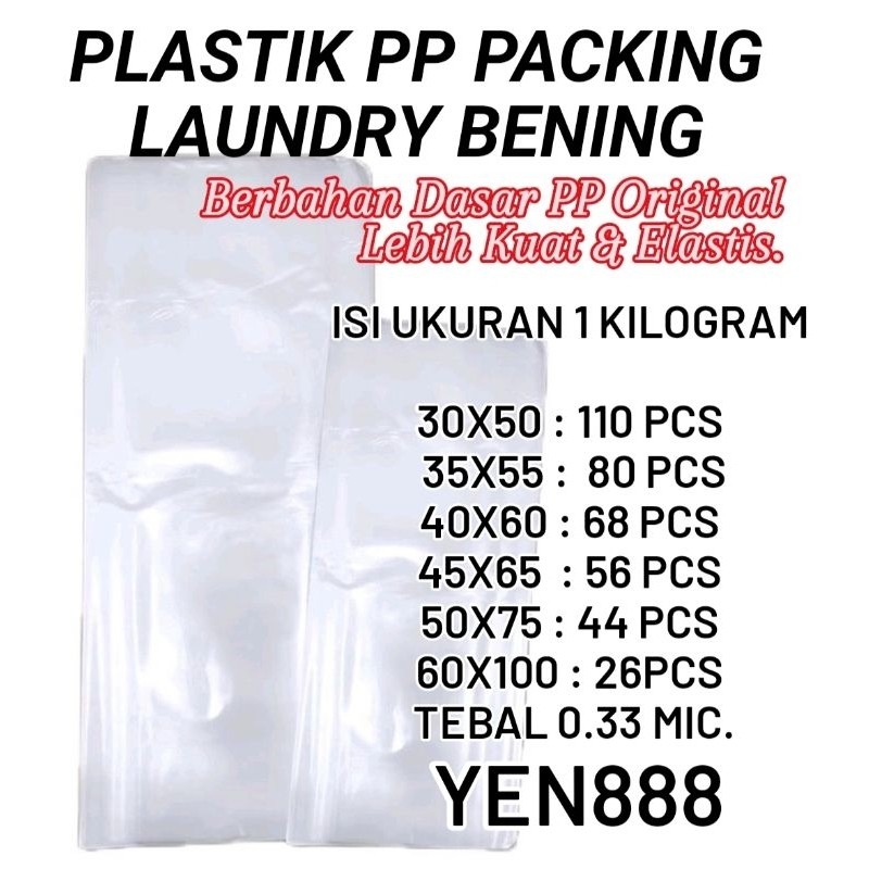 1KG PLASTIK PACKING / PLASTIK PACKING LAUNDRY / PLASTIK LAUNDRY KILOAN / PLASTIK BUKET / PLASTIK PP 