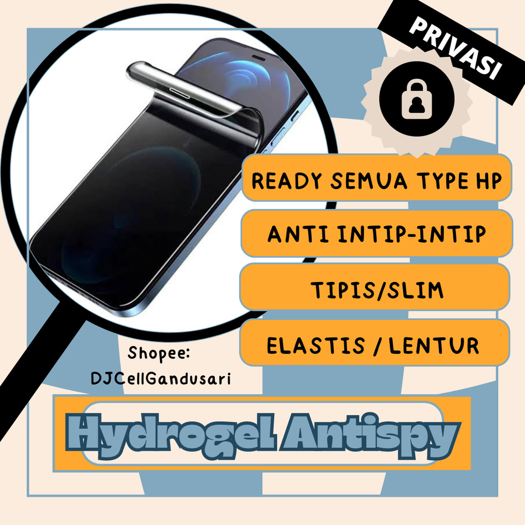 Anti Gores HYDROGEL SPY Privacy Samsung Galaxy A01 M01 A02 M02 A02s M02s A10 A11 M11 A20 A30 A32 5G 