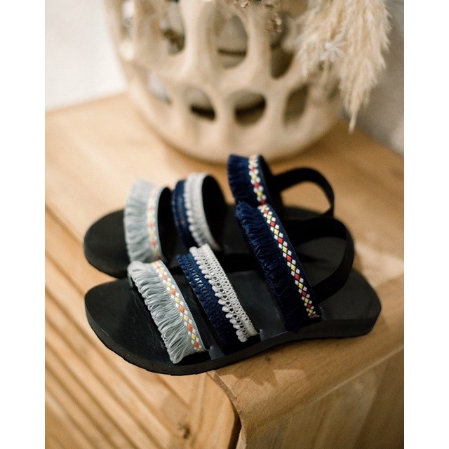 BORONGIN Blacky NG sandal bohemian sandal boho sol tebal empuk sandal wanita casual kekinian sandal 