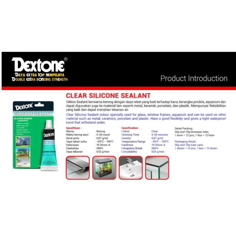 

LEM SEALANT SILICONE CLEAR DEXTONE BEST QUALITY ORIGINAL PRODUCTKRYPTON STORE