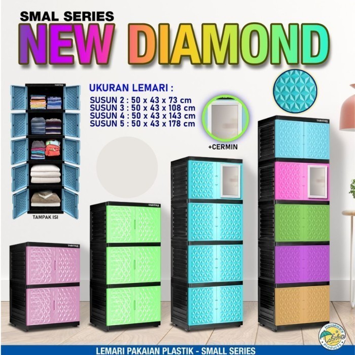 Awet Lemari 4 Susun Tabitha New Diamond / Rak Serbaguna 4 Susun / Rak Plastik Minimalis 4 Susun