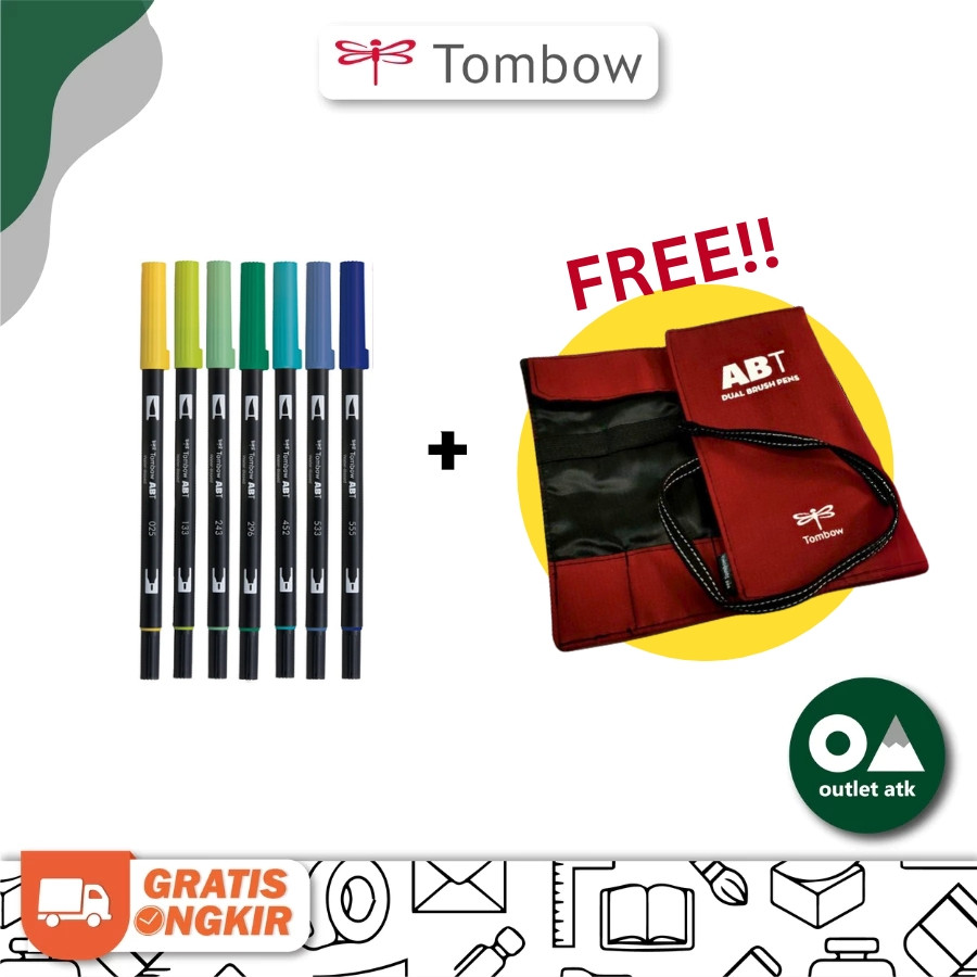 

Tombow ABT Dual Brush Pen 10 Pcs Free Roll Up Case