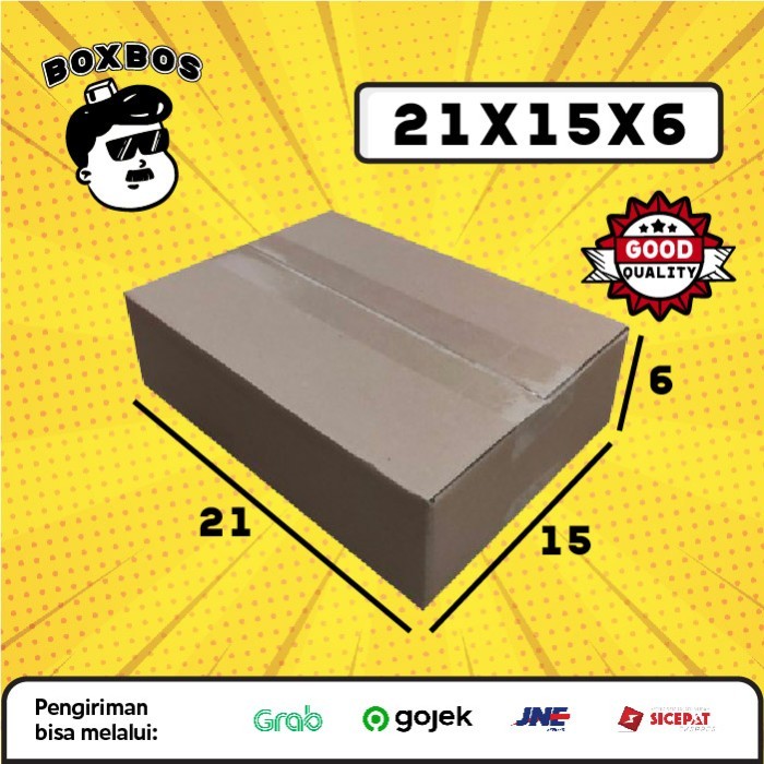 

KARDUS BOX uk 21x15x6 CM Kotak Packaging Corrugated SHEET POLOS