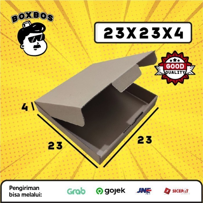 

23x23x4 CM KARDUS Corrugated Packaging Box packing Pizza Diecut