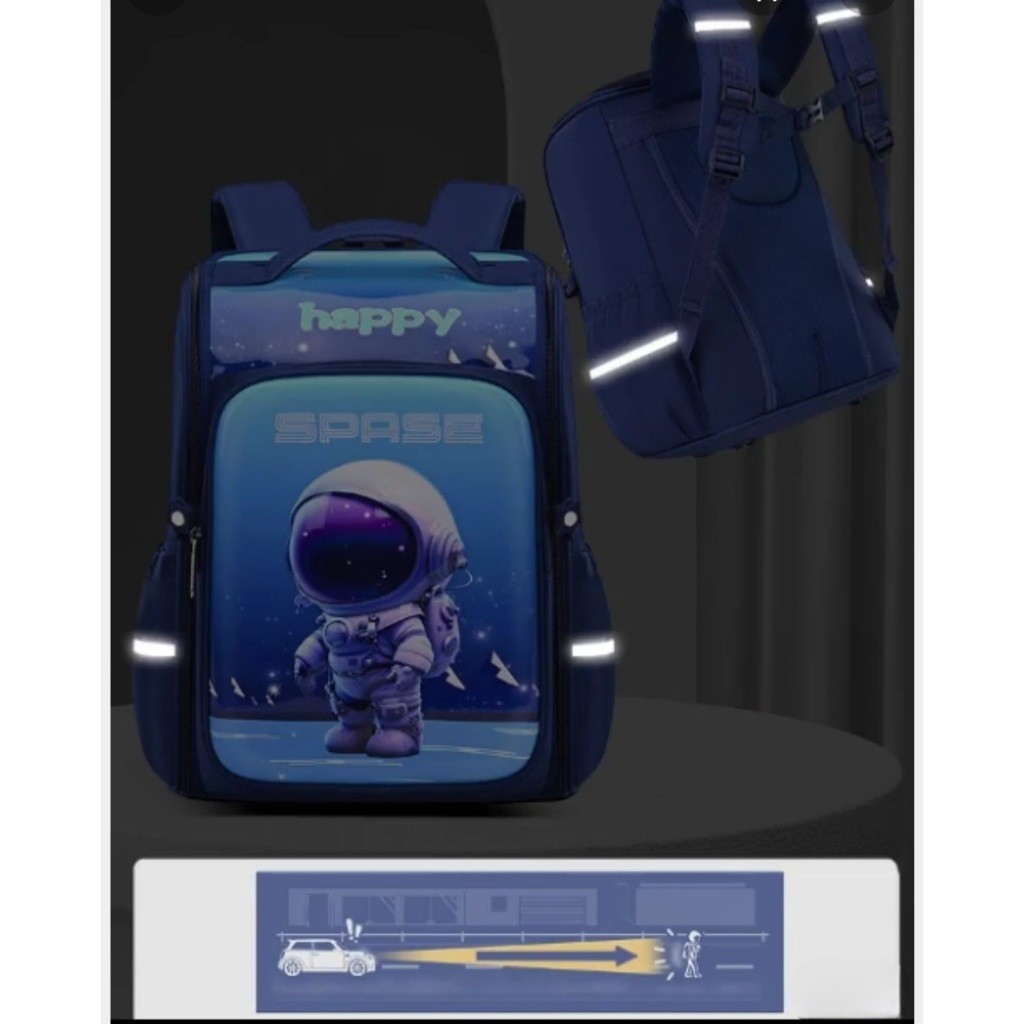 Tas Tabung Anak SD Cowok Cewek/Ransel Happy Sanrio Astronot Import Besar