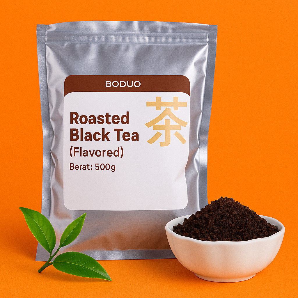 

BODUO ROASTED BLACK TEA - Teh Hitam Premium Halal Murah Distributor Resmi - Mixue Tianlala Momoyo Chagee Cafe Restoran Hotel - 500 gr