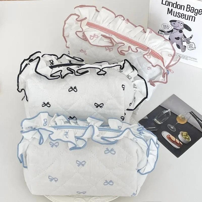 

1 Piece Sweet Bow Pencil Case for Kids Girl Chic Simplicity Lace Bow Pencil Case Large Capacity Stationery Bag School Supplies