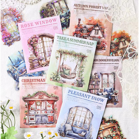 

10 Lembar Fence Deco Scrapbook Journal Sticker SWEET ESCAPE Edition Gwiyeo