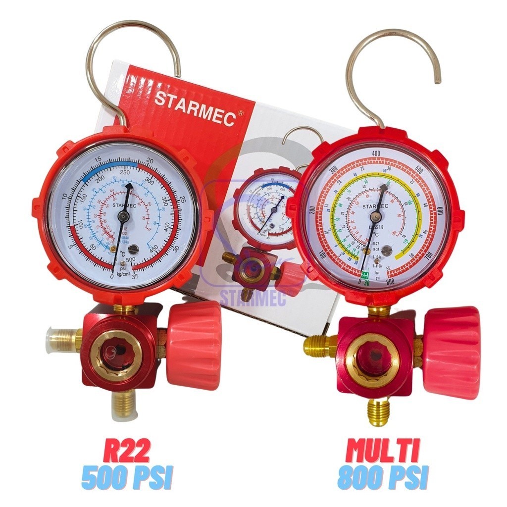 

Manifold Single R32 R22 Sightglass+Gantungan (Knob Plastik) High