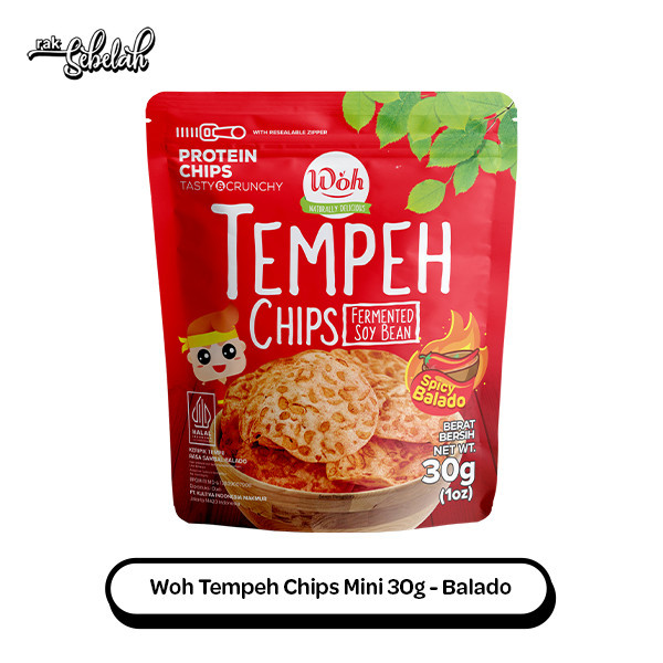 

Woh MINI Tempeh Chips Balado 30gr - Keripik Tempe Gluten Free Less Oil