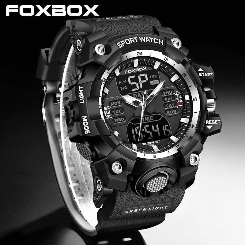 FOXBOX 2024 New Digital Men Watch LIGE Brand Watch Student Watch Men Outdoor Military Waterproof Wri