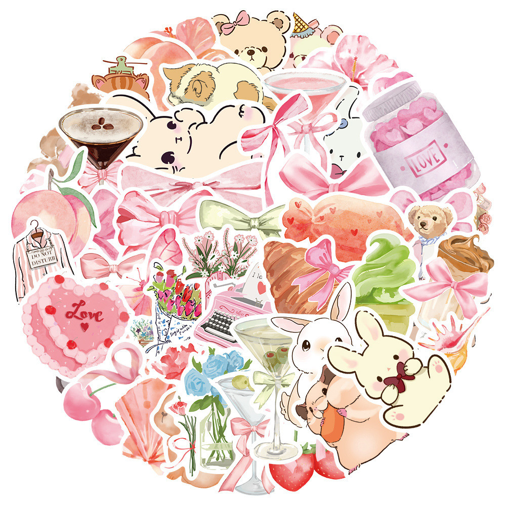 

10/30/50PCS Cute Pink cartoon Graffiti stickers For Suitcase Skateboard Laptop Luggage Phone Styling Pegatina