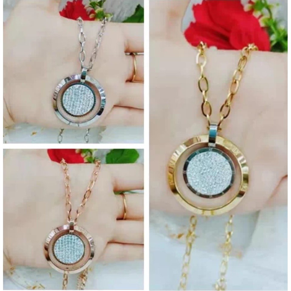 Kalung Hijab Titanium / Kalung Hijab Wanita Muslimah / Kalung Hijab 80 CM