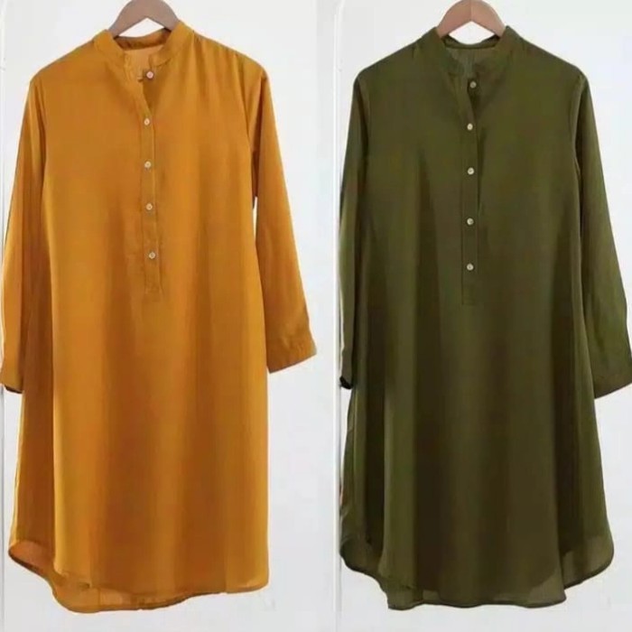 Atasan tunik wanita jumbo ld 100 110 120 130 140 Brillia - Merah, L