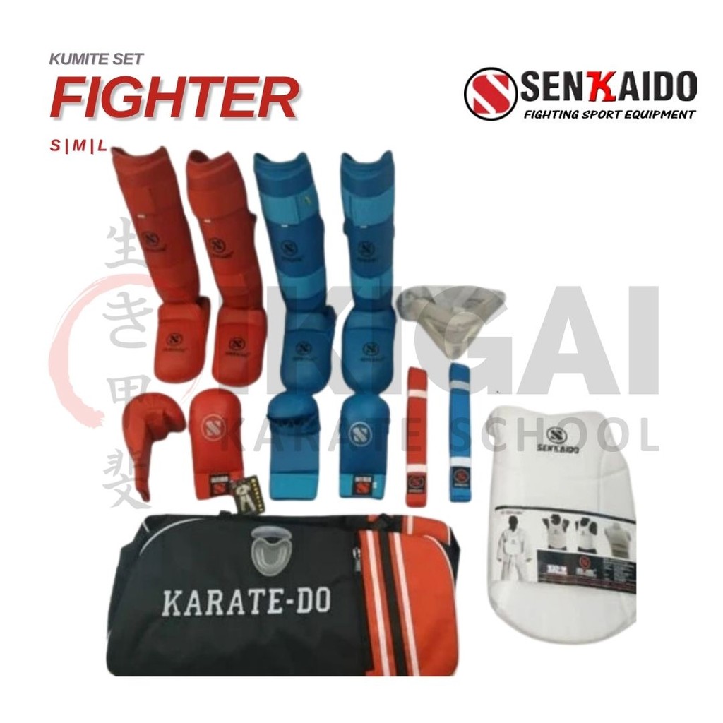 SENKAIDO FIGHTER KUMITE SET Paket Perlengkapan Alat Karate