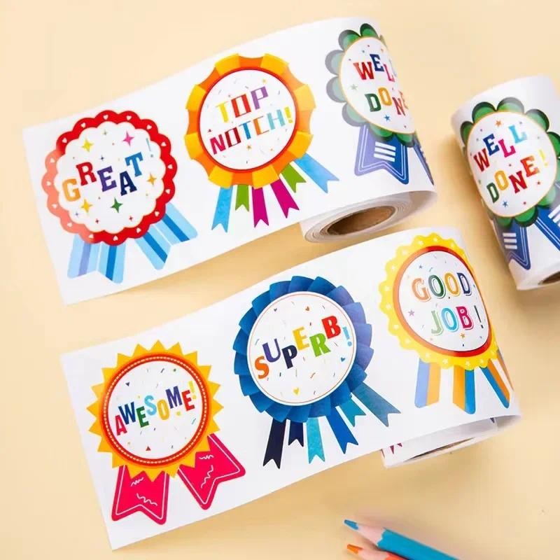 

100pcs Medal Reward Stickers Small Red Flower Child Praise Stickers Kindergarten Elementary School Encouragement Badge Stickers