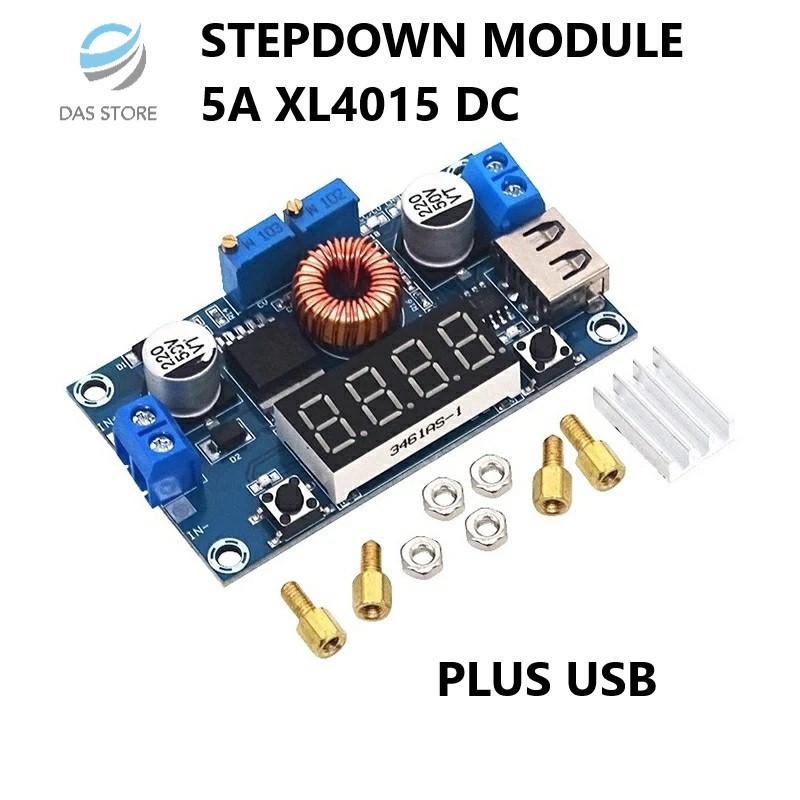 XL4015 DC-DC Adjustable Step Down Module 5A with USB Voltmeter CC CV
