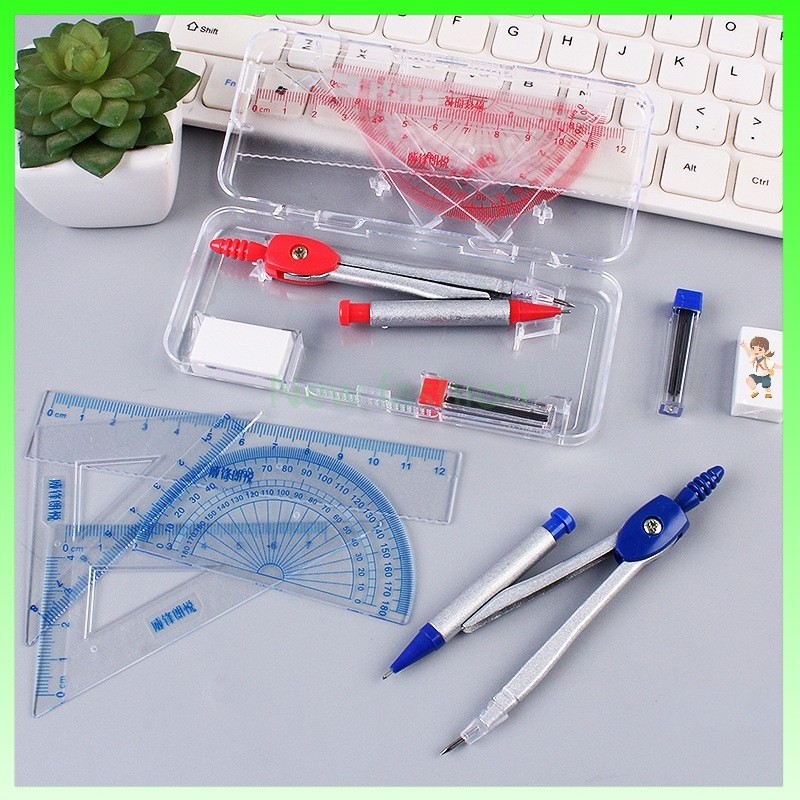 

Set kompas/set matematika/set penggaris/jangka set/compass set/jangka sekolah