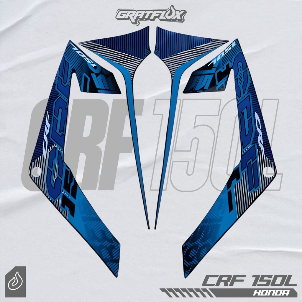Striping Stiker Motor HONDA CRF 150L biru body full hitam variasi berkualitas