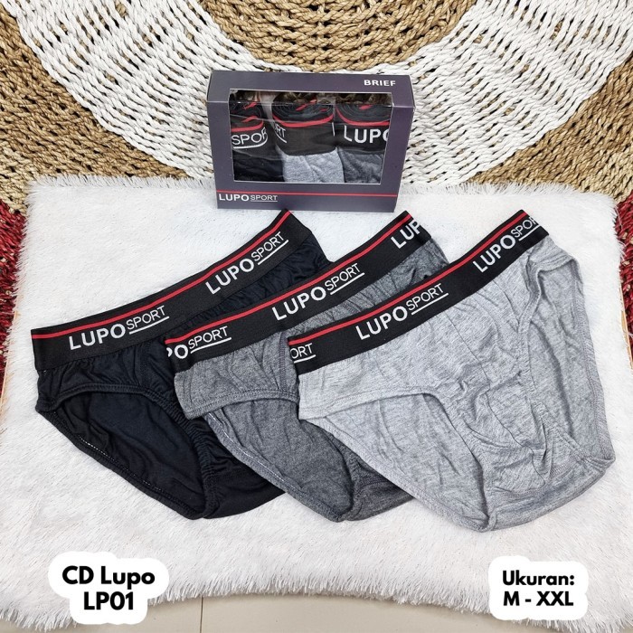 Celana Dalam Lupo LP01 1 Box Isi 3 Pcs CD Lupo Pakaian Dalam Pria Celana Dalam Pria Lupo CD Pria Lup