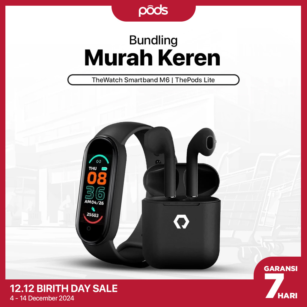 [PAKET HEMAT] ThePods Paket Hemat Murah Keren [ThePods Lite + Smartband M6] - by PodsIndonesia