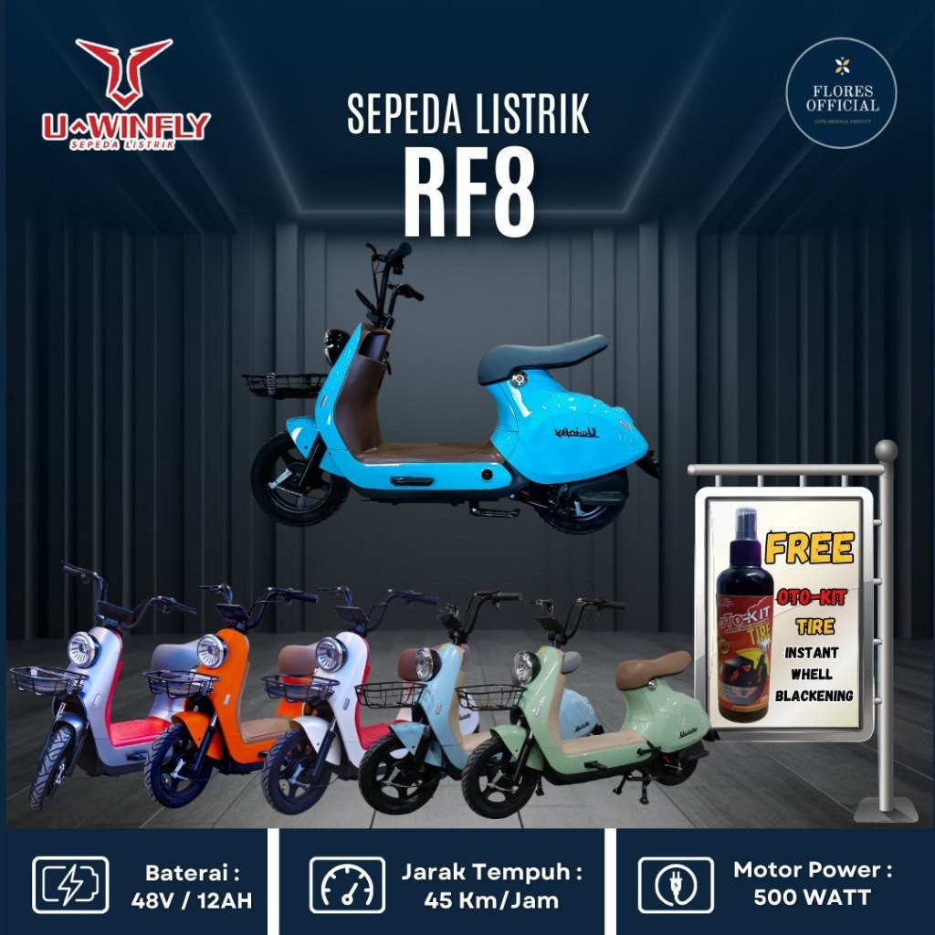 SEPEDA LISTRIK MOTOR LISTRIK RF 8 RF8 REDFISH 8 REDFISH8 UWINFLY