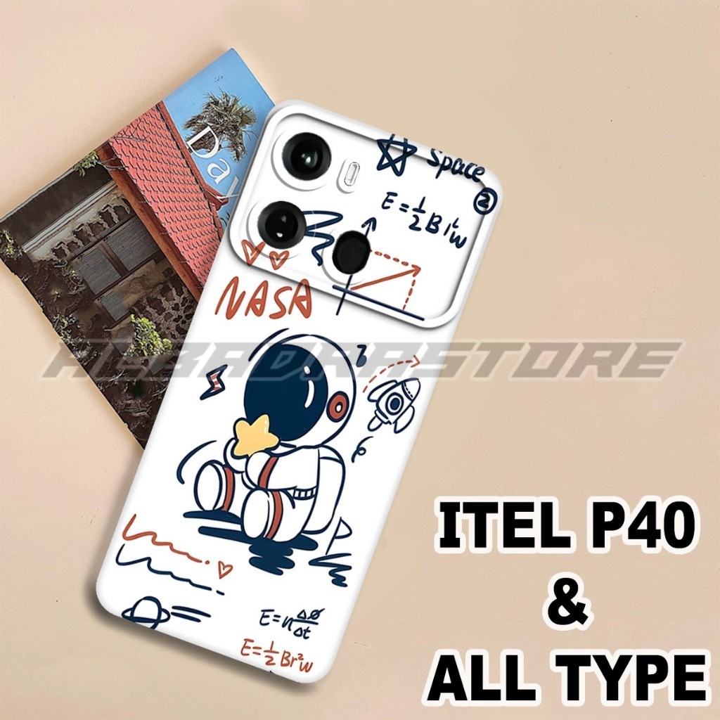 Softcase karet Hp ITEL P40 / Case Astronot / Case ITEL P40 Silikon Tpu Pro Camera / Kesing ITEL P40