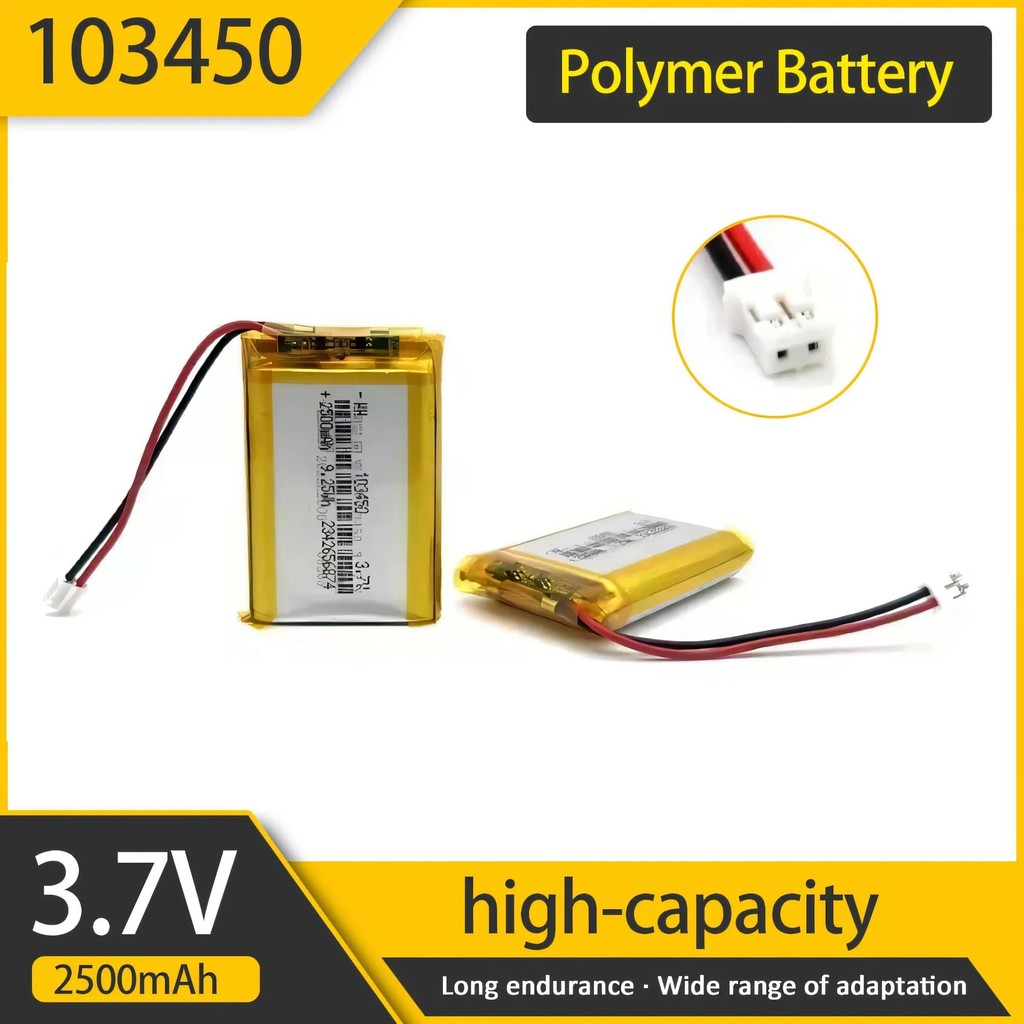 3.7V 103450 Polymer Lithium Battery ,2500 mAh Re argeable 103450 Polymer Battery for MP5,Toys,Camera
