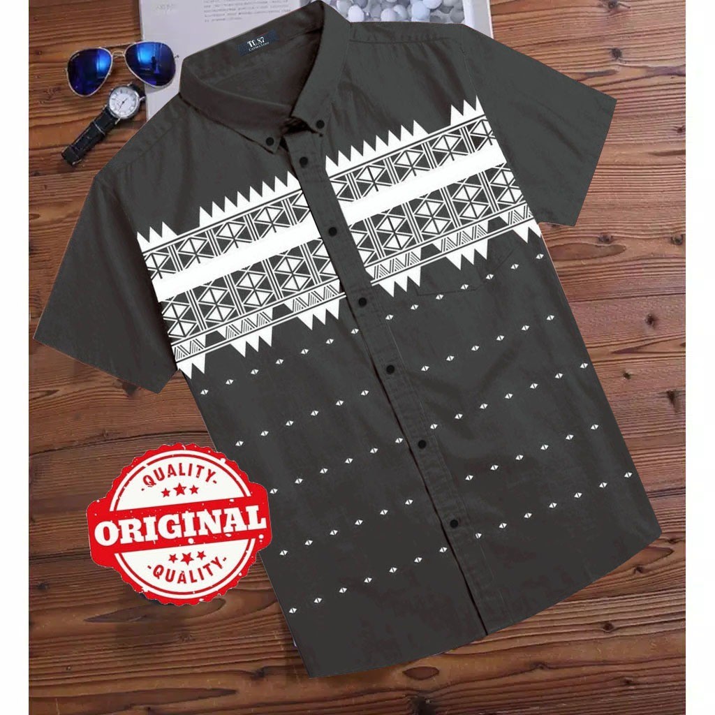 HEM PRIA KEREN MOTIF CETAK ROYAL/KEMEJA PRIA CASUALHEM PRIA LENGAN PENDEK/KEMEJA CASUAL PRIA