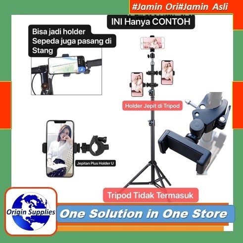 Universal Holder Clamp Plus U Mount Penjepit Tripod Light Stand Tiang
