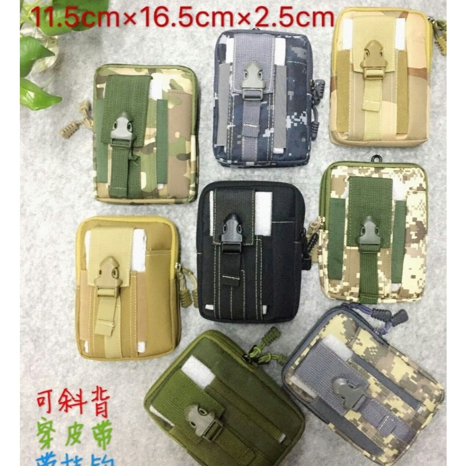 Tas Bahu / Dompet Pinggang Tactical Pria Muat HP Besar Bahan Kain Tebal Ukuran Mini Compact