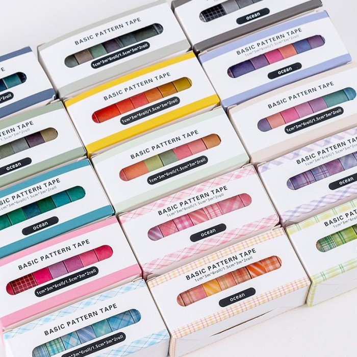 

8 Pcs/ Pack Washi Tape Journalling Scrapbook Pastel Colours OCEAN SERIES
