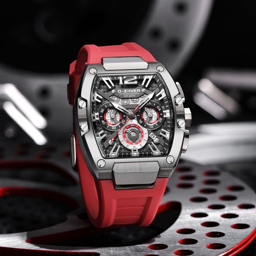 Buy 1 Get 1  Termurah Dziner Jam Tangan Pria Dziner 9051 Rubber Silicon Water Resistant 30M