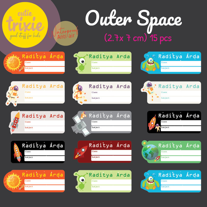 

STICKER LABEL BUKU MATA PELAJARAN / MAPEL ANAK OUTERSPACE