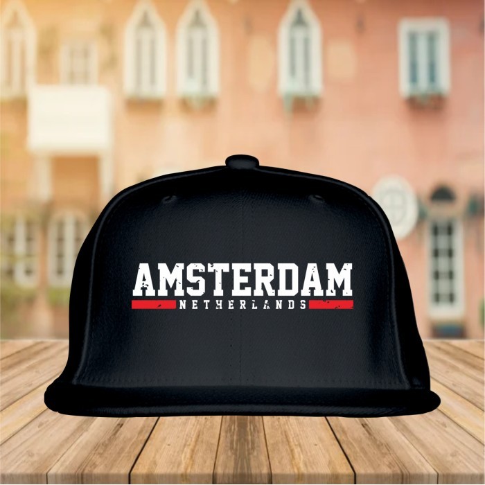 TOPI SNAPBACK SUVENIR AMSTERDAM- TOPI OLEH-OLEH AMSTERDAM BATCH 1 - MODEL 1