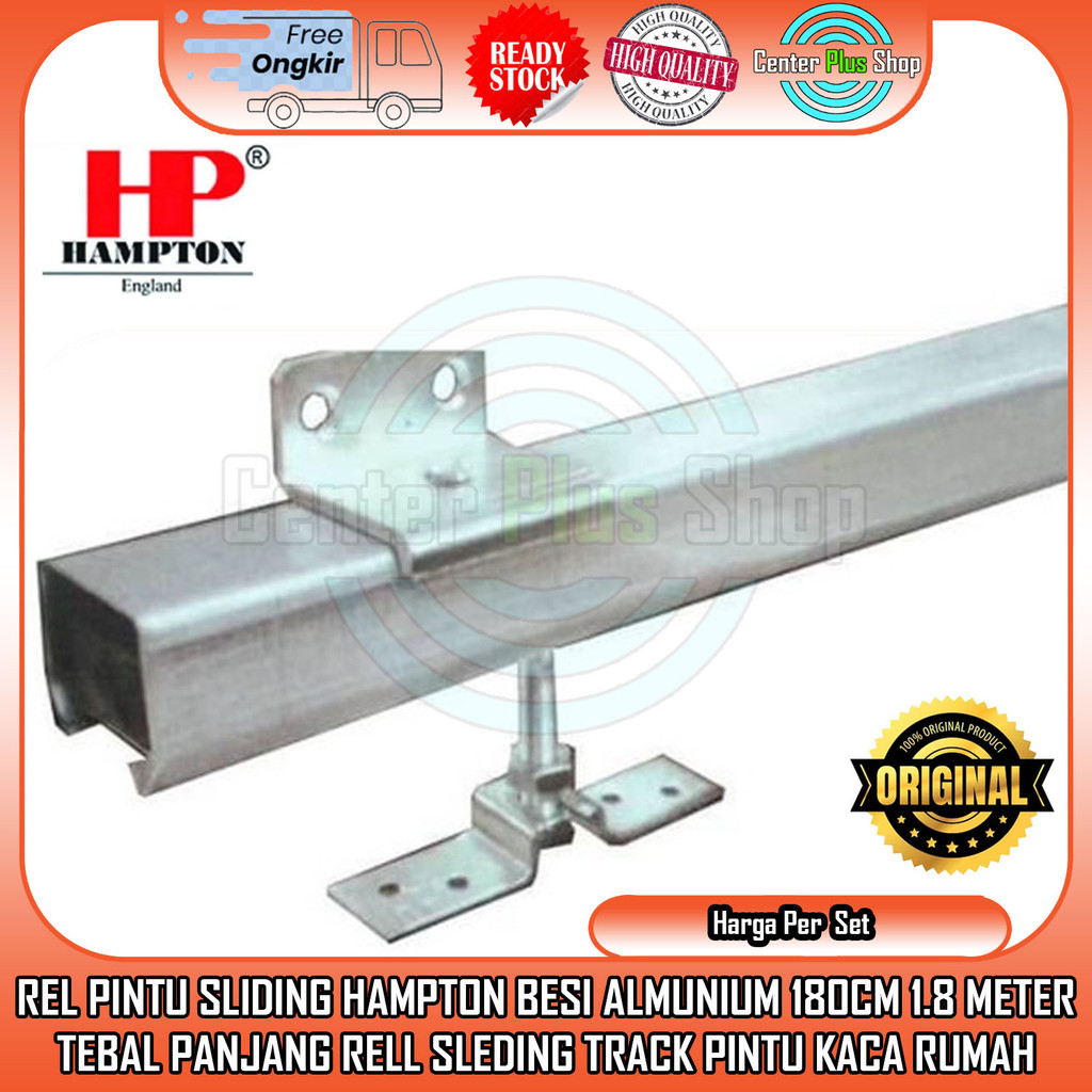1 Set Rel Pintu Geser Gantung Sliding Rell Komplit Satu Lengkap Hampton HP H3 180cm 1,8M Ril Rail Al