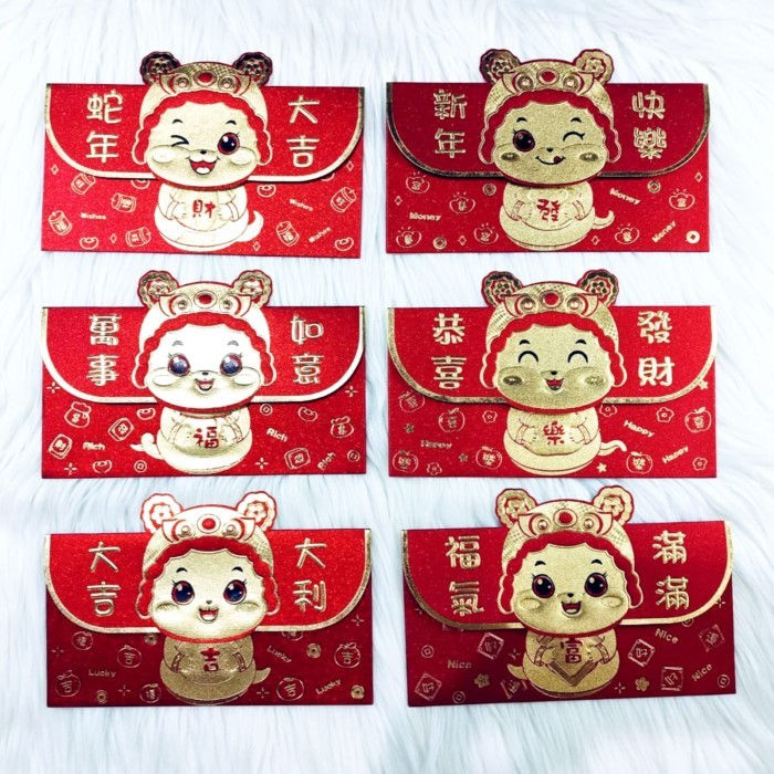 

Angpao Imlek Shio Ular 4076 Model Dompet Isi 6 Mix Motif Import
