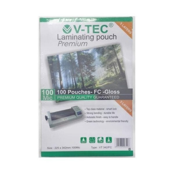 

Plastik Laminating F4 V-TEC Type VT-342 FC Uk. 225 X 342 mm - 100 Mic