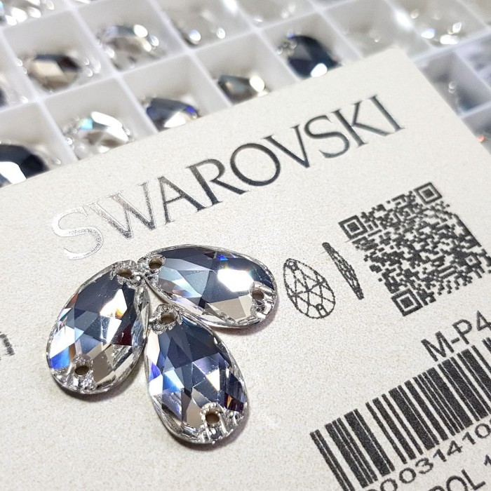 Swarovski Payet Jahit Tetes Teardrop 18x10.5mm - Clear Kristal