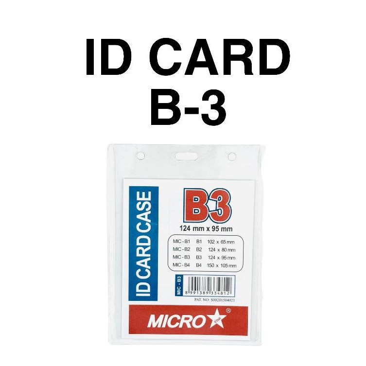 

( StaLand ) / ( DAPAT 20 PCS ) Plastik Mika Tempat Name Tag ID Card Holder B3 95 x 124 / 124 x 95 mm Bagus Tebal