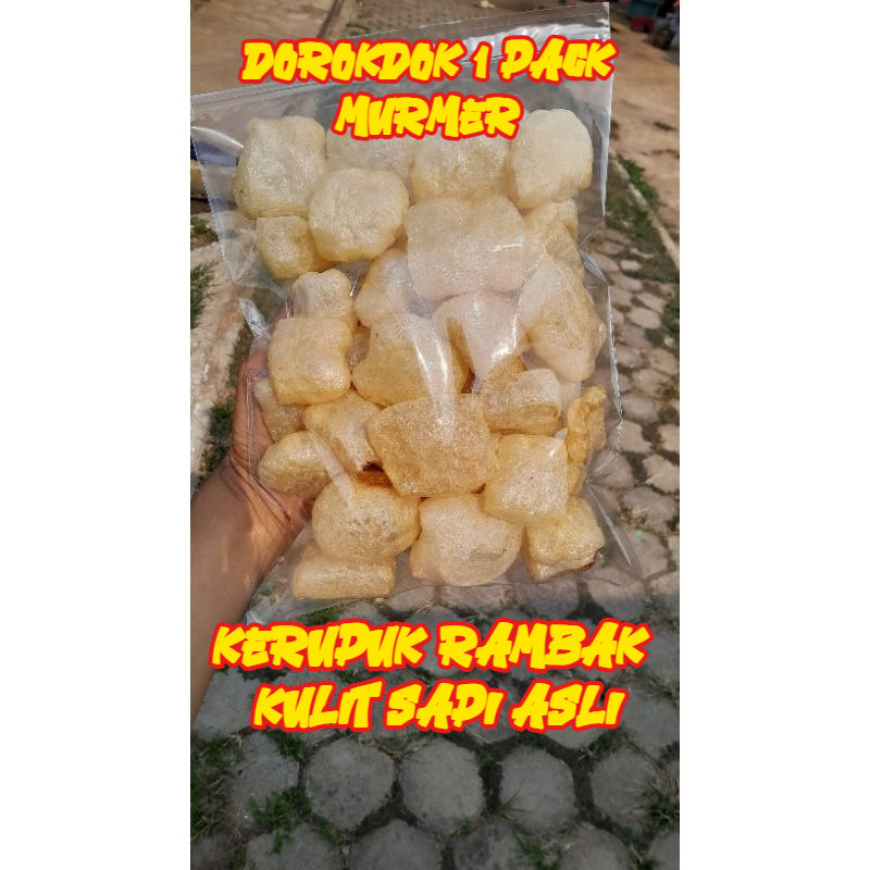 

KERUPUK KULIT SAPI ASLI DAROKDOK 1 PACK/ KERUPUK RAMBAK / CEMILAN ENAK GURIH RENYAH MURAH