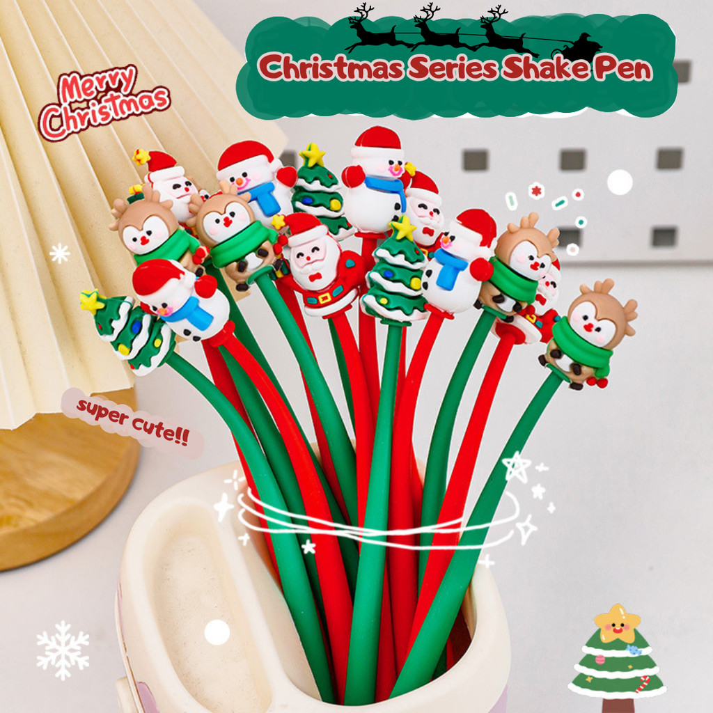 

[HARU] Christmas Series Shake Pen Pulpen Goyang Rubber Pen 0.5mm