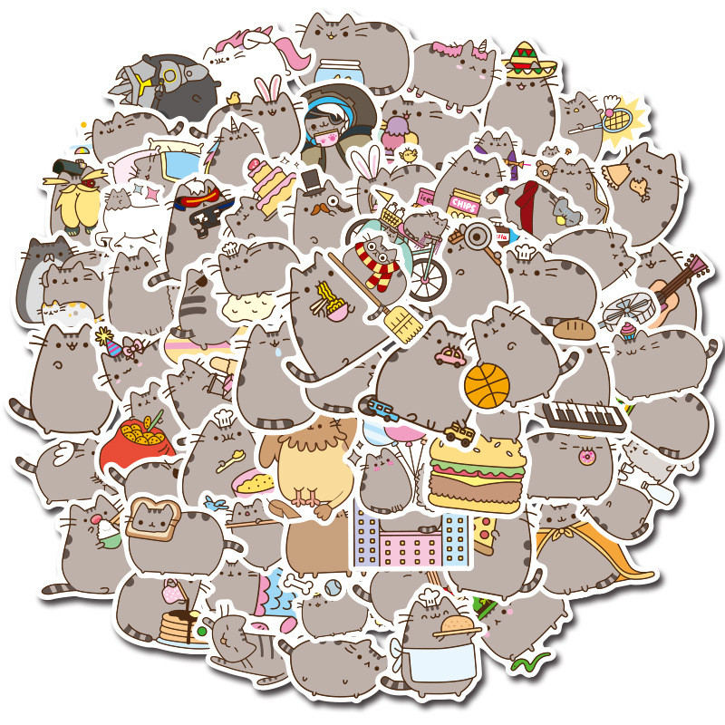 

100PCS Cute Chunky Cat Stickers Kawaii Decal for Laptop Scrapbook Notebook Phone Diary Graffiti Waterproof Sticker Pack